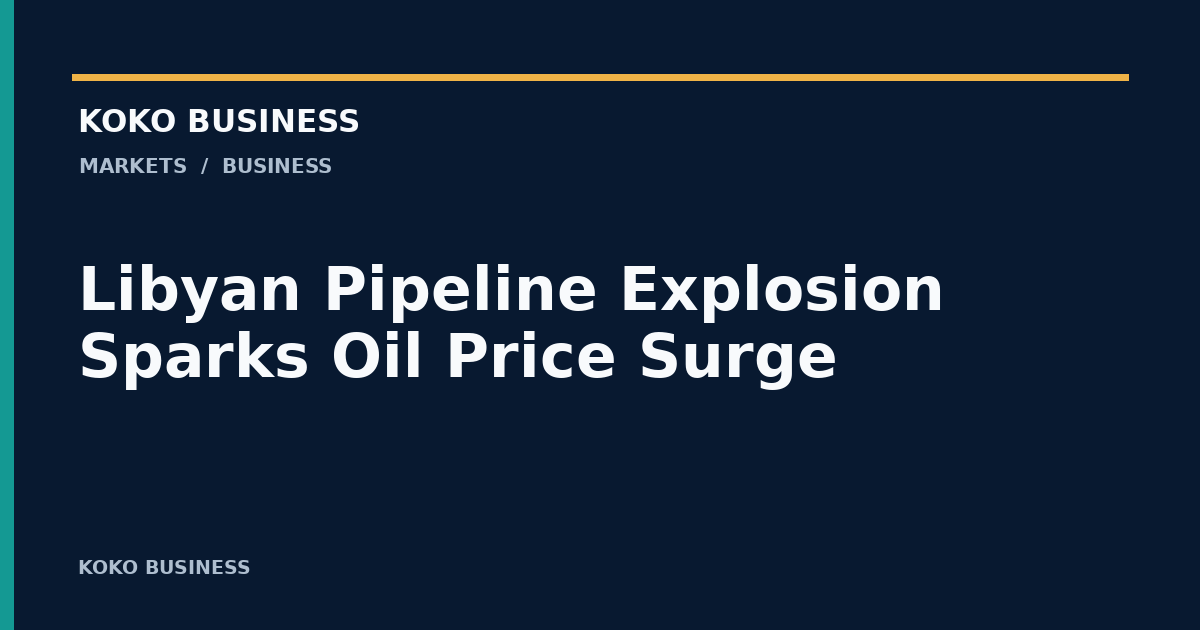 KOKO Business: Libyan Pipeline Explosion Sparks Oil Price Surge