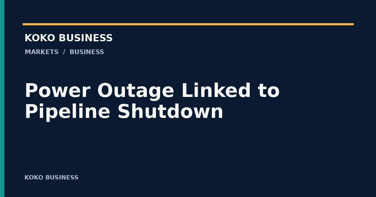 KOKO Business: Power Outage Linked to Pipeline Shutdown