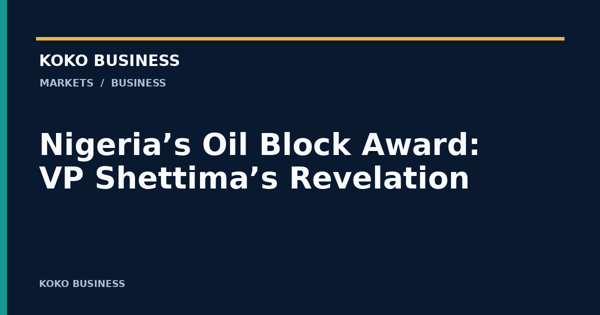 KOKO Business: Nigeria’s Oil Block Award: VP Shettima’s Revelation