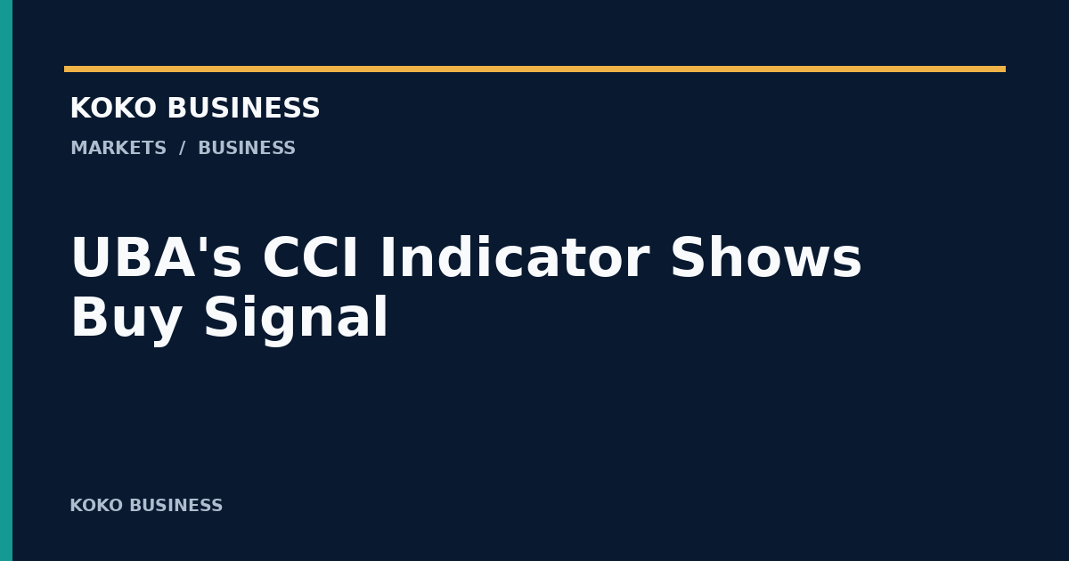 KOKO Business: UBA's CCI Indicator Shows Buy Signal