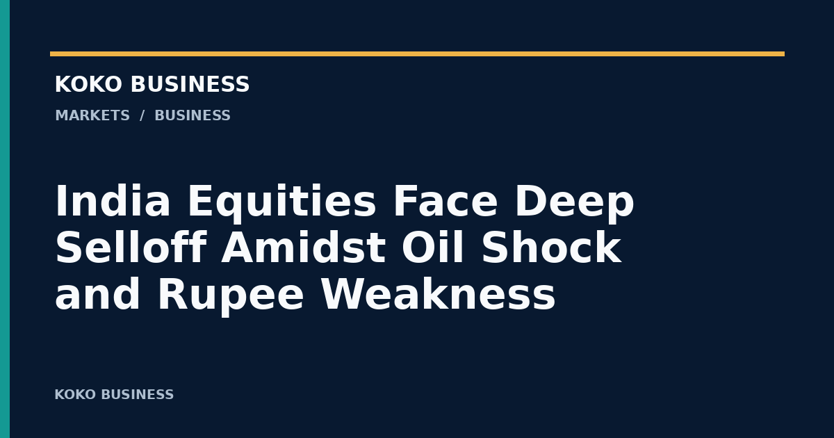 KOKO Business: India Equities Face Deep Selloff Amidst Oil Shock and Rupee Weakness