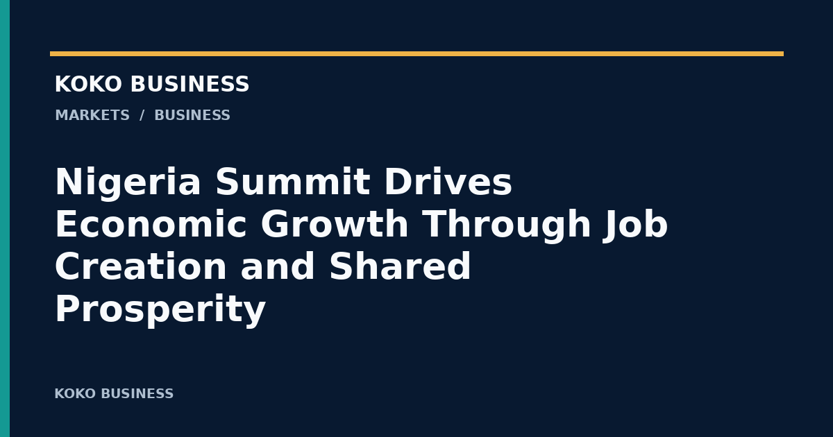 KOKO Business illustration: The 32nd Nigerian Economic Summit in Abuja.
