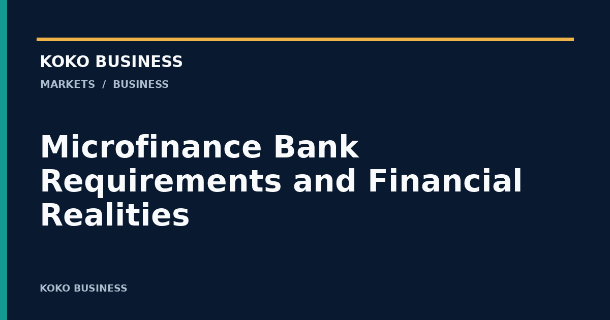 KOKO Business: Microfinance Bank Requirements and Financial Realities