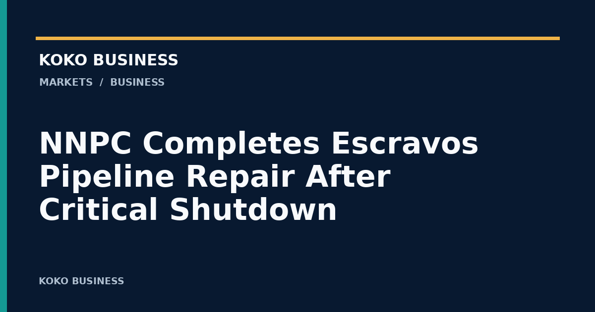 KOKO Business: NNPC Completes Escravos Pipeline Repair After Critical Shutdown