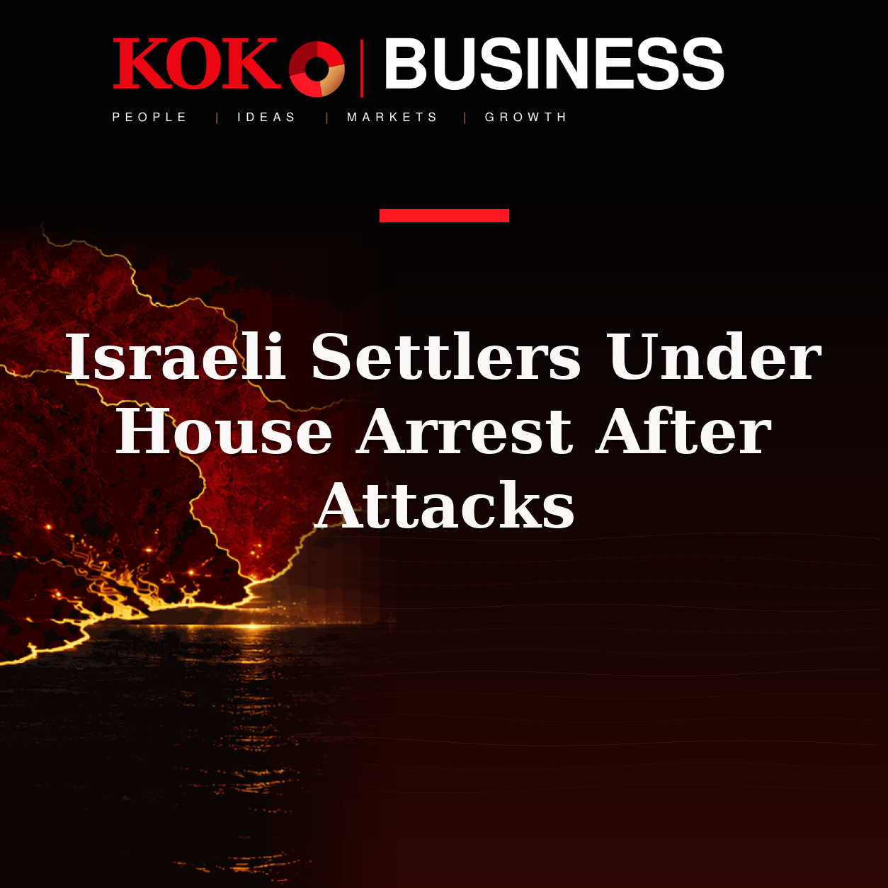 KOKO Business | People, Ideas, Markets, Growth | Israeli Settlers Under House Arrest After Attacks