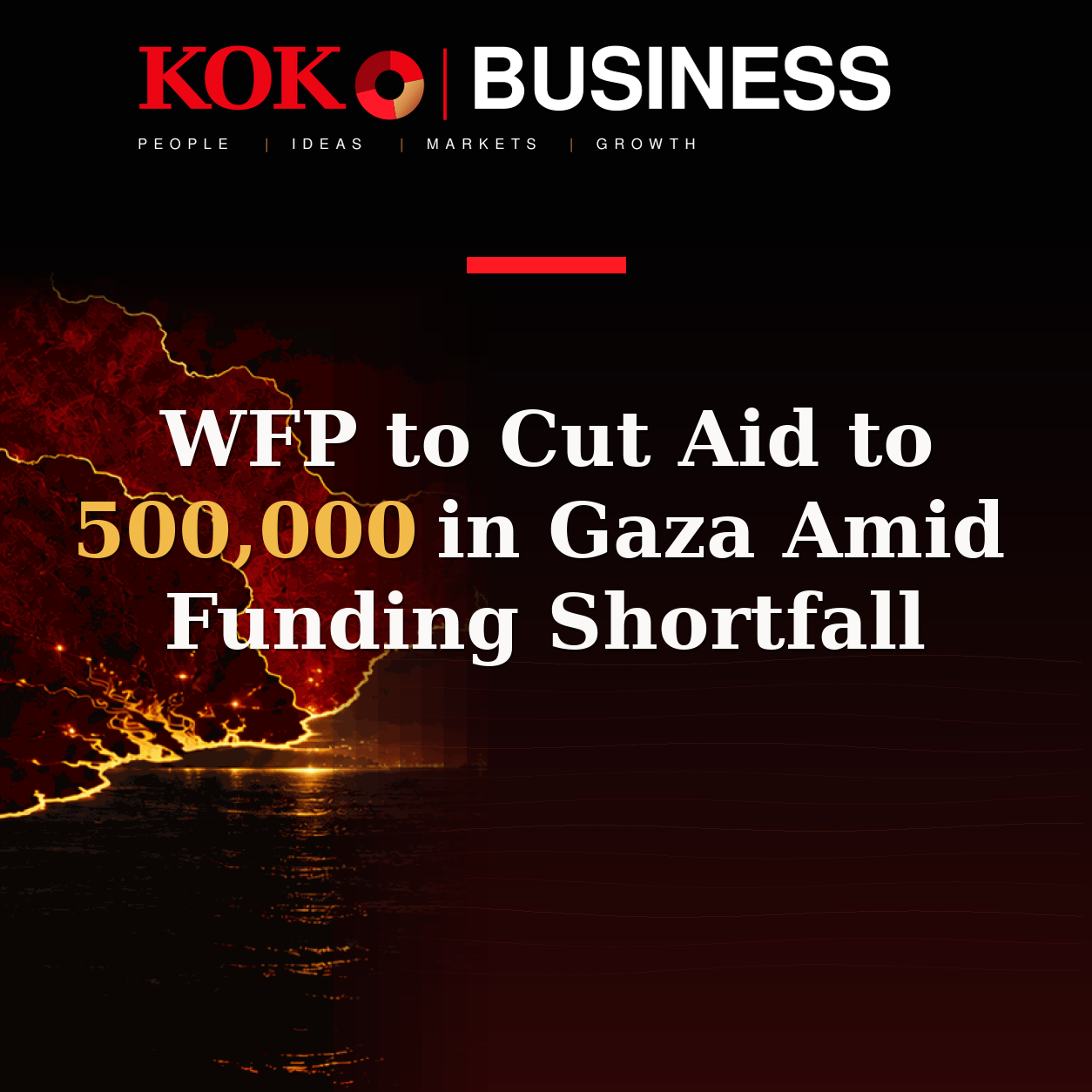 KOKO Business | People, Ideas, Markets, Growth | WFP to Cut Aid to 500,000 in Gaza Amid Funding Shortfall