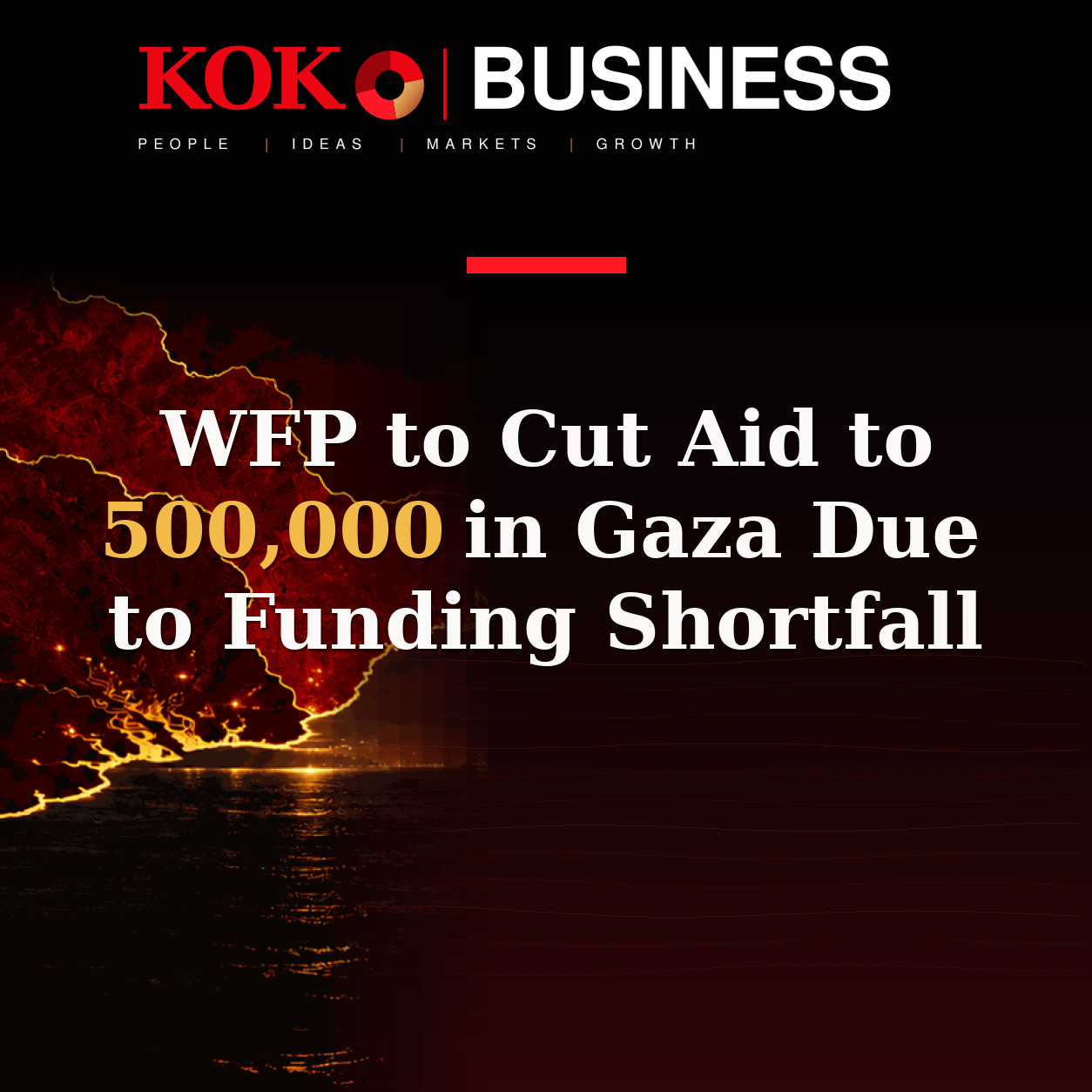 KOKO Business | People, Ideas, Markets, Growth | WFP to Cut Aid to 500,000 in Gaza Due to Funding Shortfall