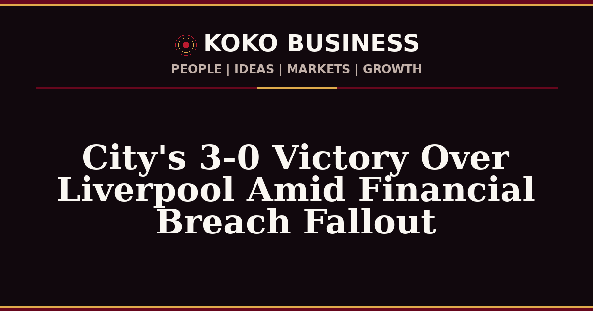 KOKO Business | People, Ideas, Markets, Growth | City's 3-0 Victory Over Liverpool Amid Financial Breach Fallout