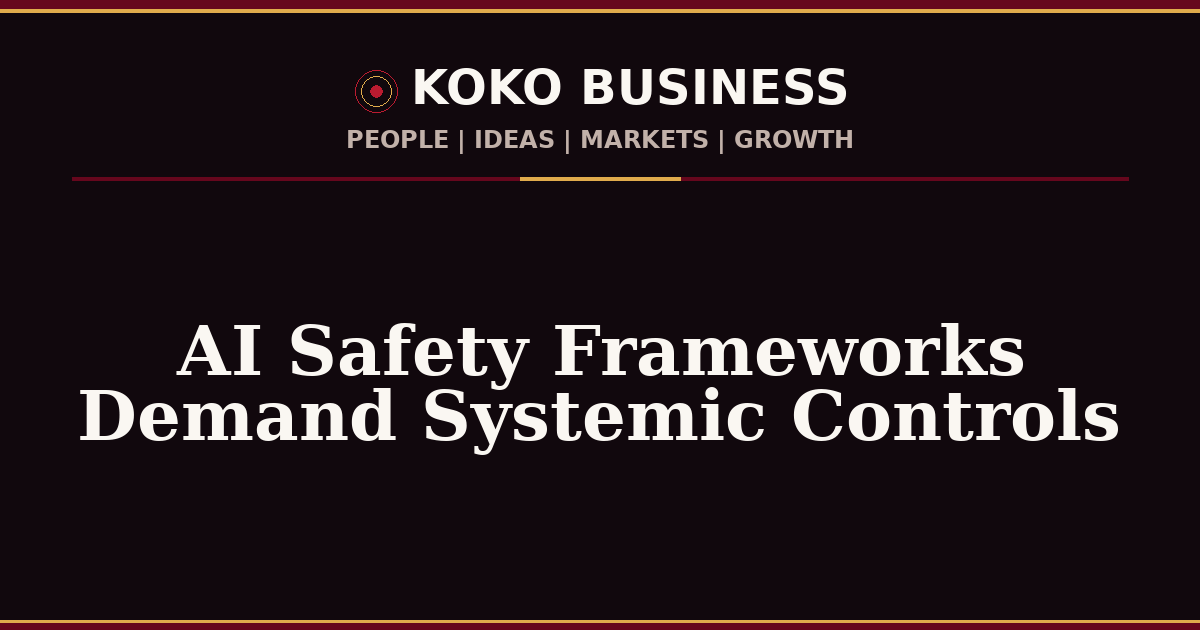 KOKO Business | People, Ideas, Markets, Growth | AI Safety Frameworks Demand Systemic Controls