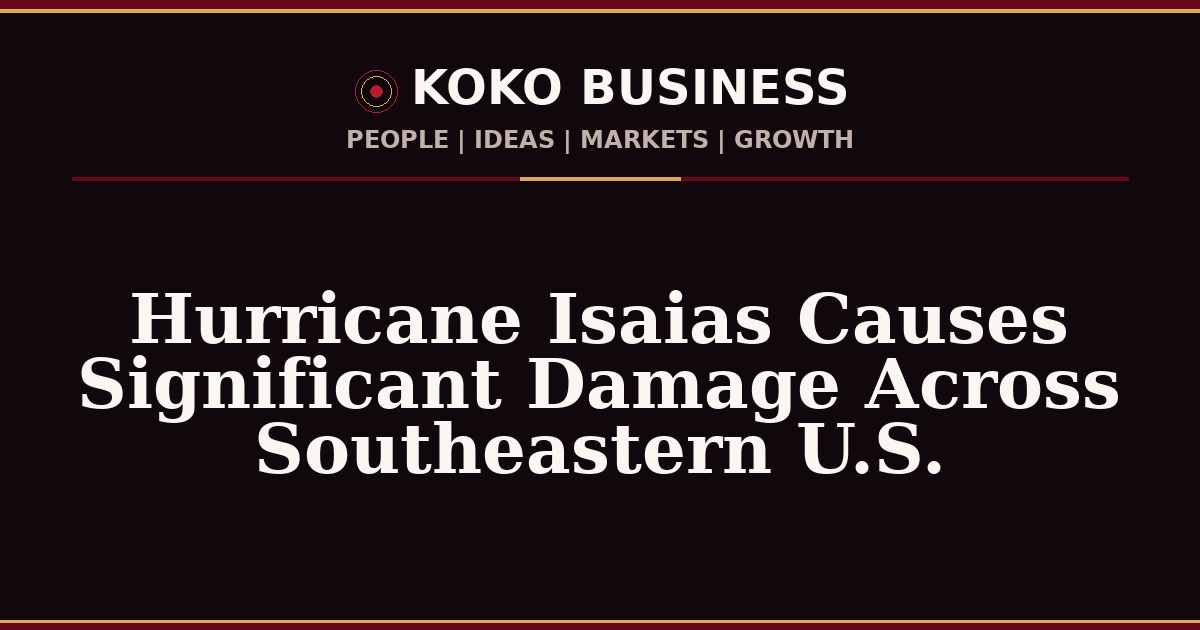 KOKO Business | People, Ideas, Markets, Growth | Hurricane Isaias Causes Significant Damage Across Southeastern U.S.