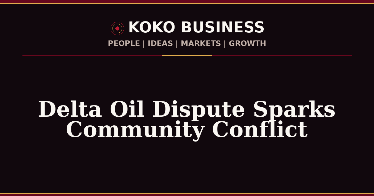 KOKO Business | People, Ideas, Markets, Growth | Delta Oil Dispute Sparks Community Conflict
