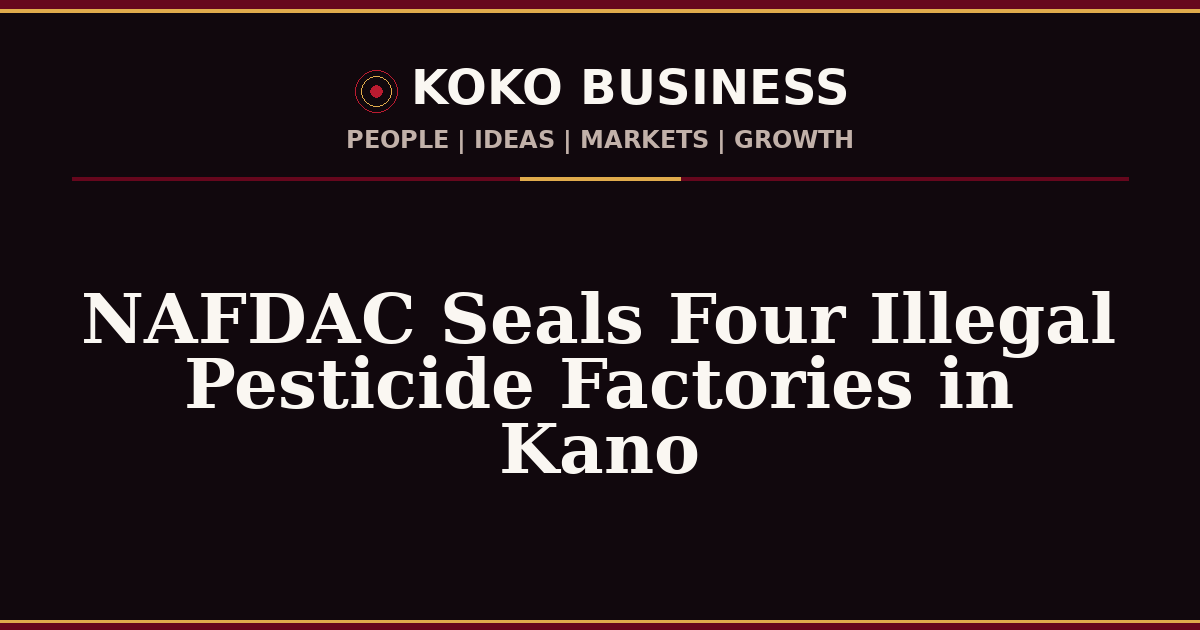 KOKO Business | People, Ideas, Markets, Growth | NAFDAC Seals Four Illegal Pesticide Factories in Kano