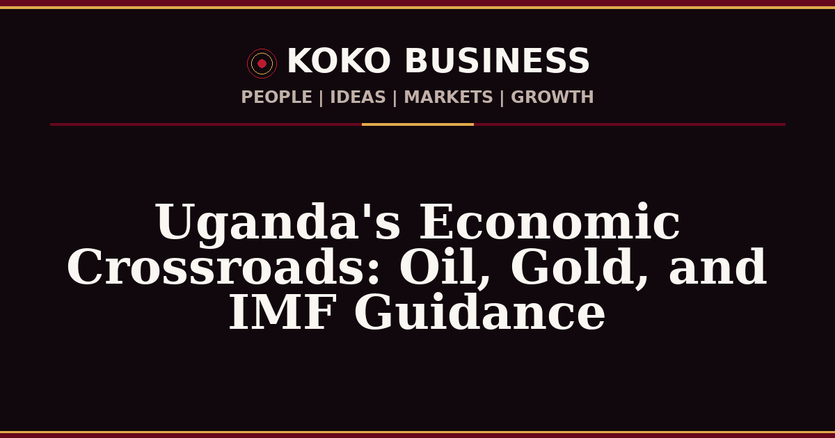 KOKO Business | People, Ideas, Markets, Growth | Uganda's Economic Crossroads: Oil, Gold, and IMF Guidance