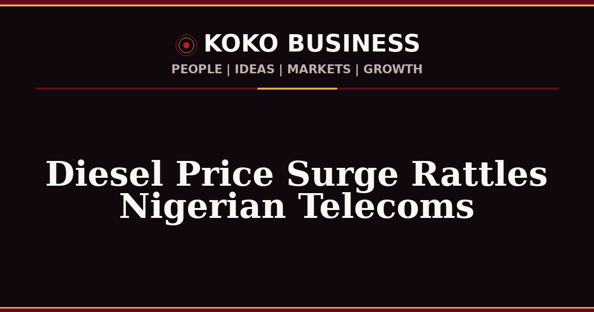 KOKO Business | People, Ideas, Markets, Growth | Diesel Price Surge Rattles Nigerian Telecoms