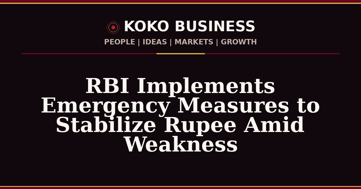 KOKO Business | People, Ideas, Markets, Growth | RBI Implements Emergency Measures to Stabilize Rupee Amid Weakness