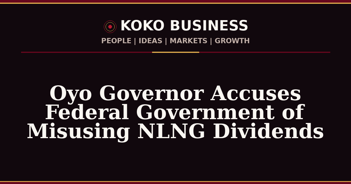 KOKO Business | People, Ideas, Markets, Growth | Oyo Governor Accuses Federal Government of Misusing NLNG Dividends